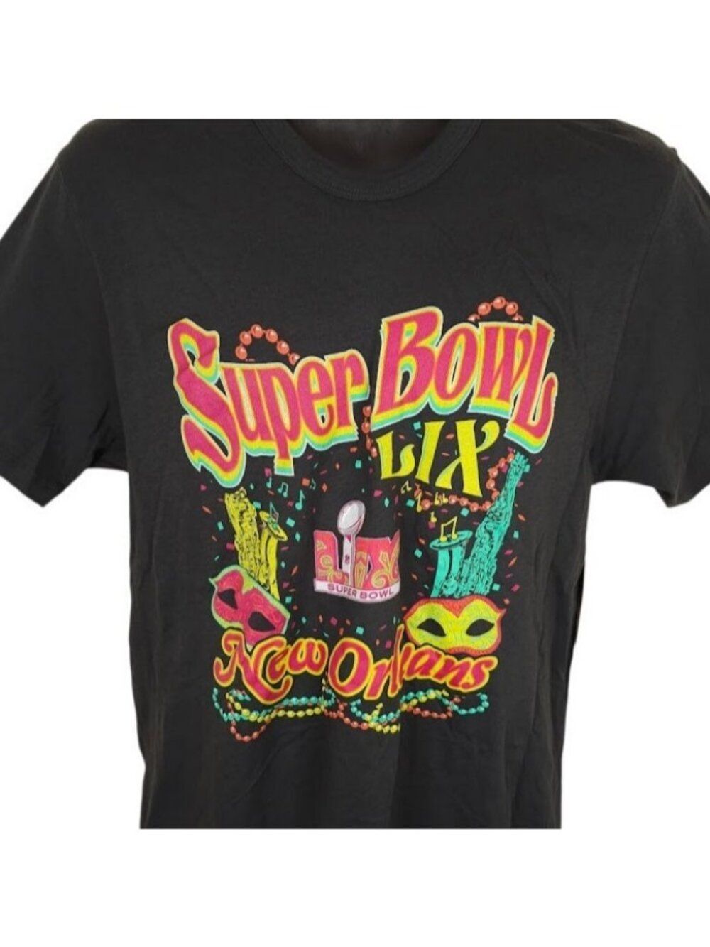 Super Bowl LIX T Shirt Mens Size Small Black 2025 New Orleans Eagles Vs Chiefs